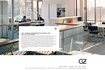 TYPO3-Website Grabow Zech Architekten